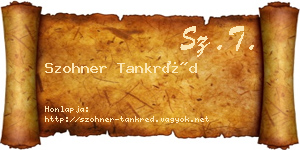 Szohner Tankréd névjegykártya